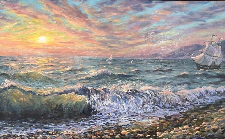 Картина «Волны Адлера на закате» Картина «Волны Адлера на закате»