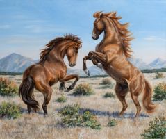 Картина "Играющие кони"