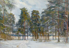 Картина "Сосновый бор зимой"