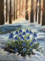 Картина «Голубые подснежники»