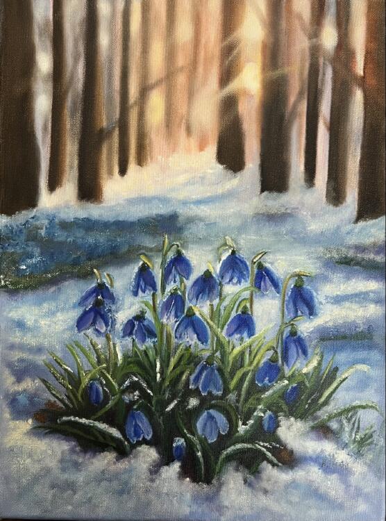 Картина «Голубые подснежники» Картина «Голубые подснежники»