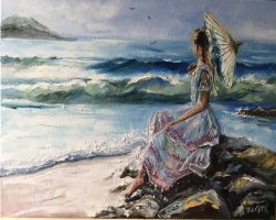 Картина «Дама на берегу»