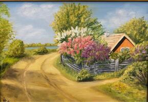 Картина "Весна в деревне"