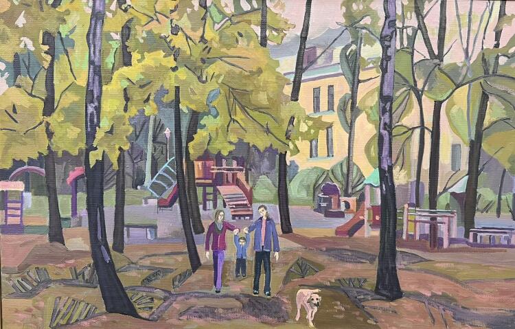 Картина «Мытищинский сквер»