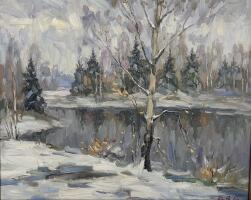 Пейзаж «Зимние проталины»