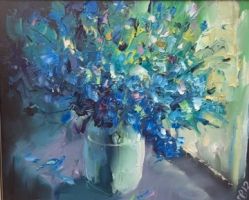 Натюрморт "Букет с васильками"