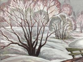 Картина "Зима в парке "Дружба"