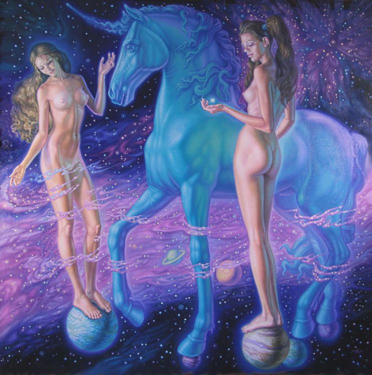 Картина "Купание синего коня"