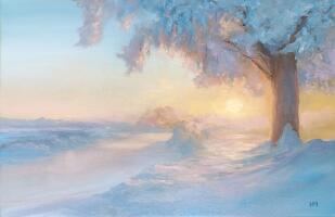 Картина «Зимний закат»