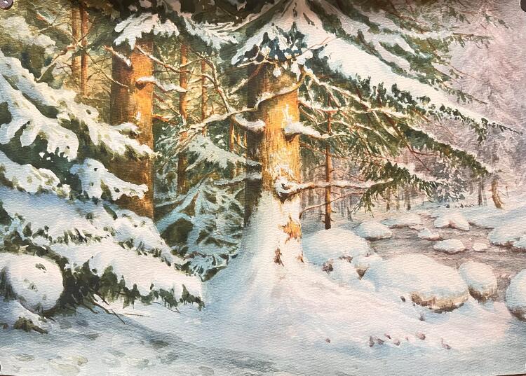 Пейзаж «Снежный лес»