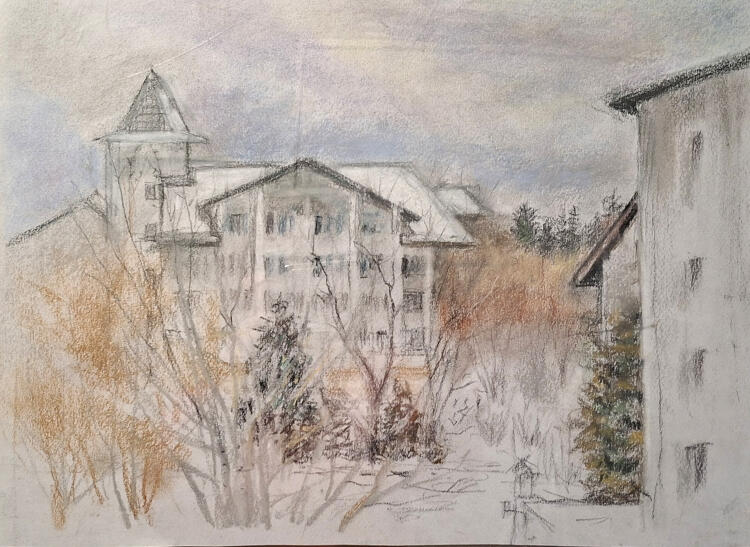 Картина «Зима в Подмосковье. Вид из окна» Картина «Зима в Подмосковье. Вид из окна»