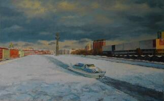 Картина «Прогулка по Москве зимой»
