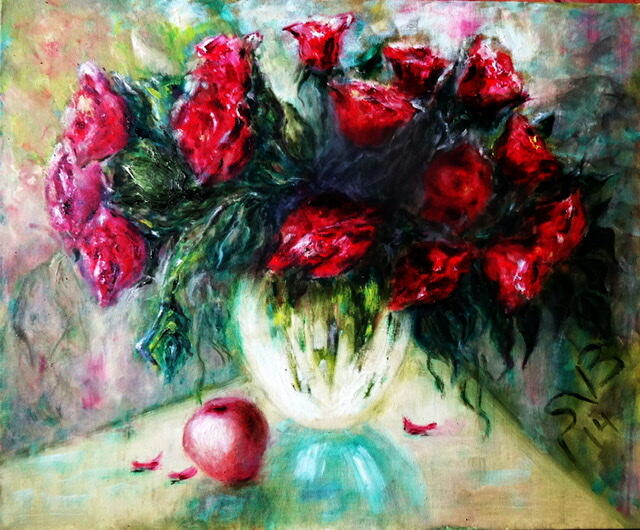 Картина «Букет алых роз»