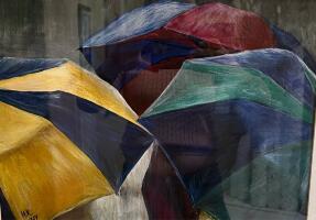 Картина "Разговор зонтиков"