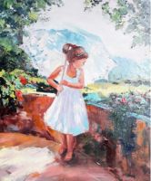 Картина "Девочка с зонтиком"