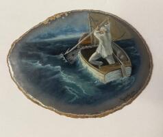 Лаковая миниатюра «Старик и море»