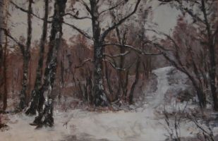 Картина "Зима. Челобитьевский лес"
