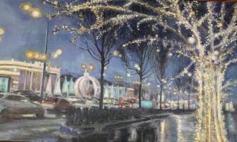 Пейзаж «Новогодняя Москва»
