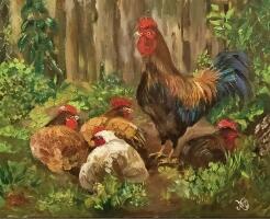 Картина «Петушок и курочки»