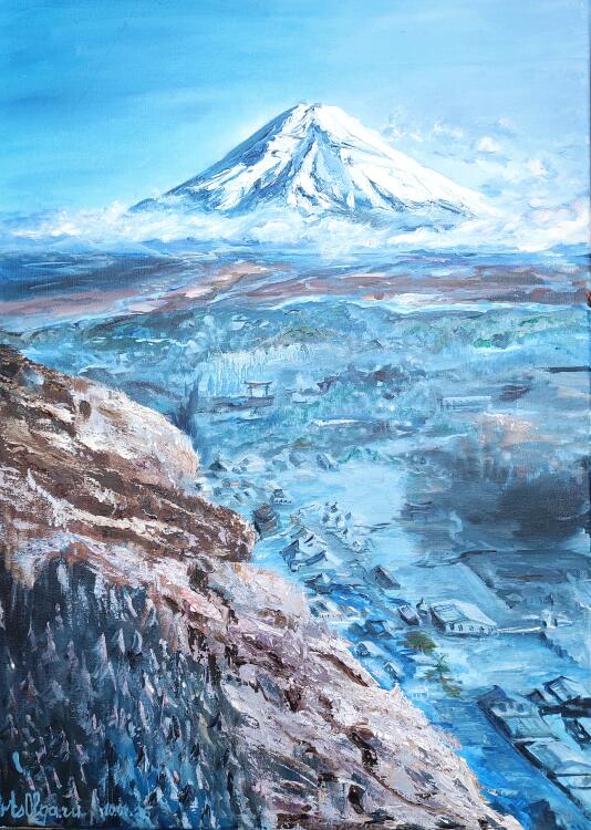 Картина «Зима пришла на Фудзияму»