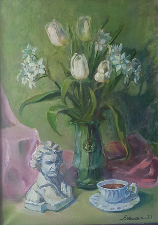 Картина «Натюрморт с белыми цветами»