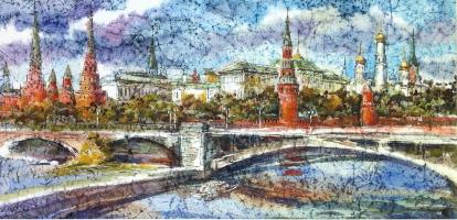 Картина "Вид на Кремль. Москва"