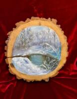 Срез на дереве дуба «Зимний ручей»