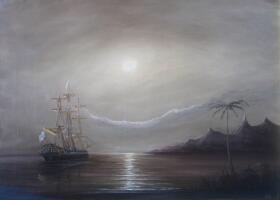 Картина «Фрегат «Крейсер». О. Таити