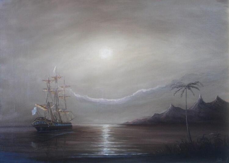 Картина «Фрегат «Крейсер». О. Таити