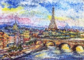 Картина "Панорама города. Париж"