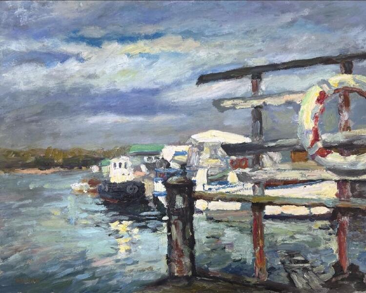 Картина «Буксир на Малой Невке» Картина «Буксир на Малой Невке»